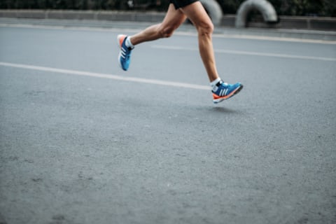 Person jogging on a path